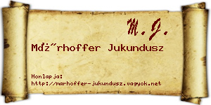 Márhoffer Jukundusz névjegykártya